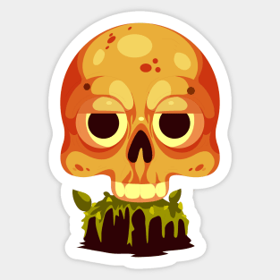 Skull Creepy Cartoon Illustration Sticker